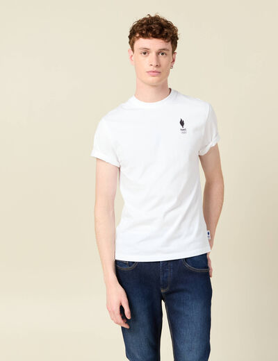 T-shirt manches courtes blanc homme