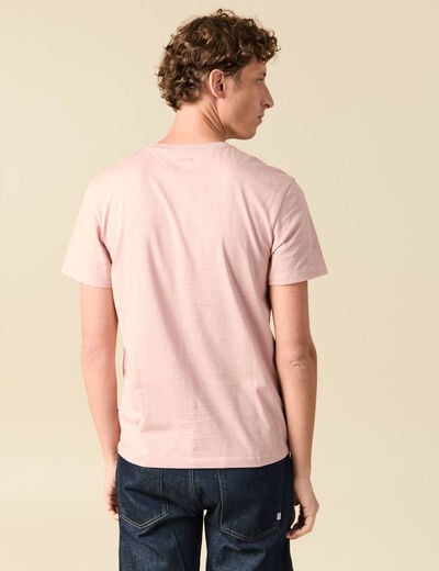 T-shirt cintr&eacute; col rond manches courtes vieux rose homme
