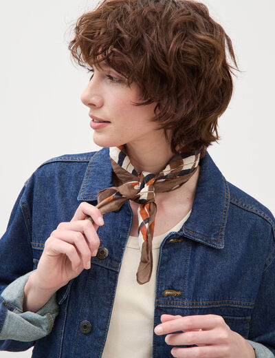 Foulard en coton orange fonc&eacute; homme