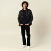 Pull manches longues col rond bleu fonc&eacute; homme