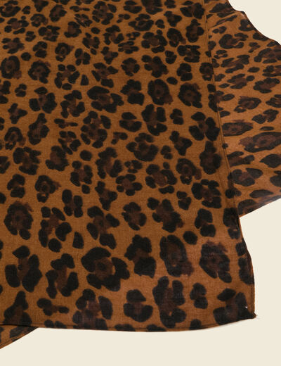 Foulard marron cognac femme