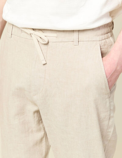 Chino coupe droite longueur 32 beige homme