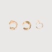 Lot de 3 ear cuff couleur or femme