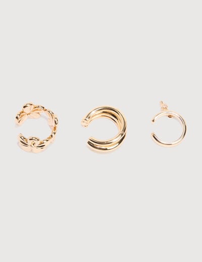 Lot de 3 ear cuff couleur or femme