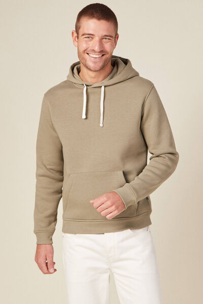 Sweat manches longues vert kaki homme