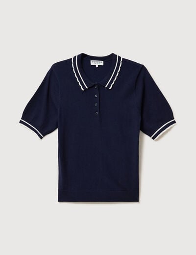 Polo manches courtes bleu marine femme