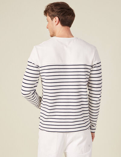 T-shirt manches longues ecru homme