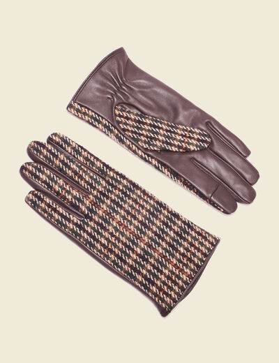 Gants en cuir marron femme