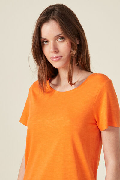 T-shirt éco-responsable orange femme