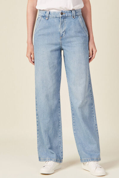 Jeans flare taille haute denim used femme