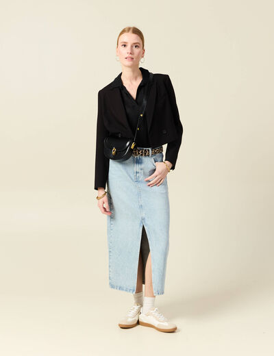 Polo manches courtes noir femme