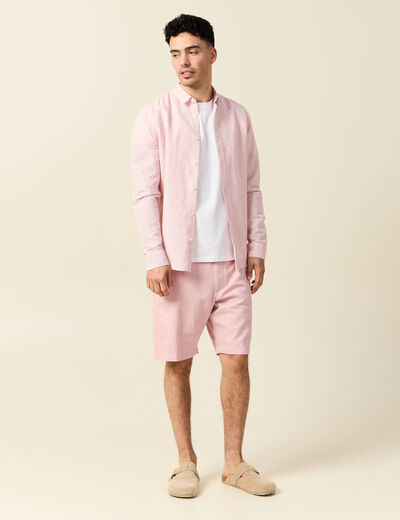 Bermuda chino rose pastel homme
