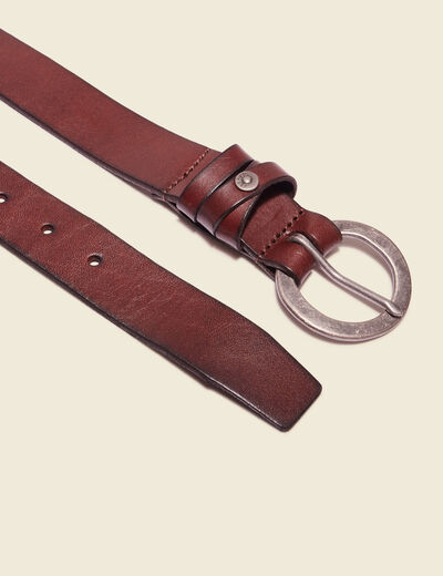 Ceinture en cuir marron foncé femme