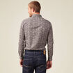 Chemise cintr&eacute;e en coton manches longues bleu marine homme