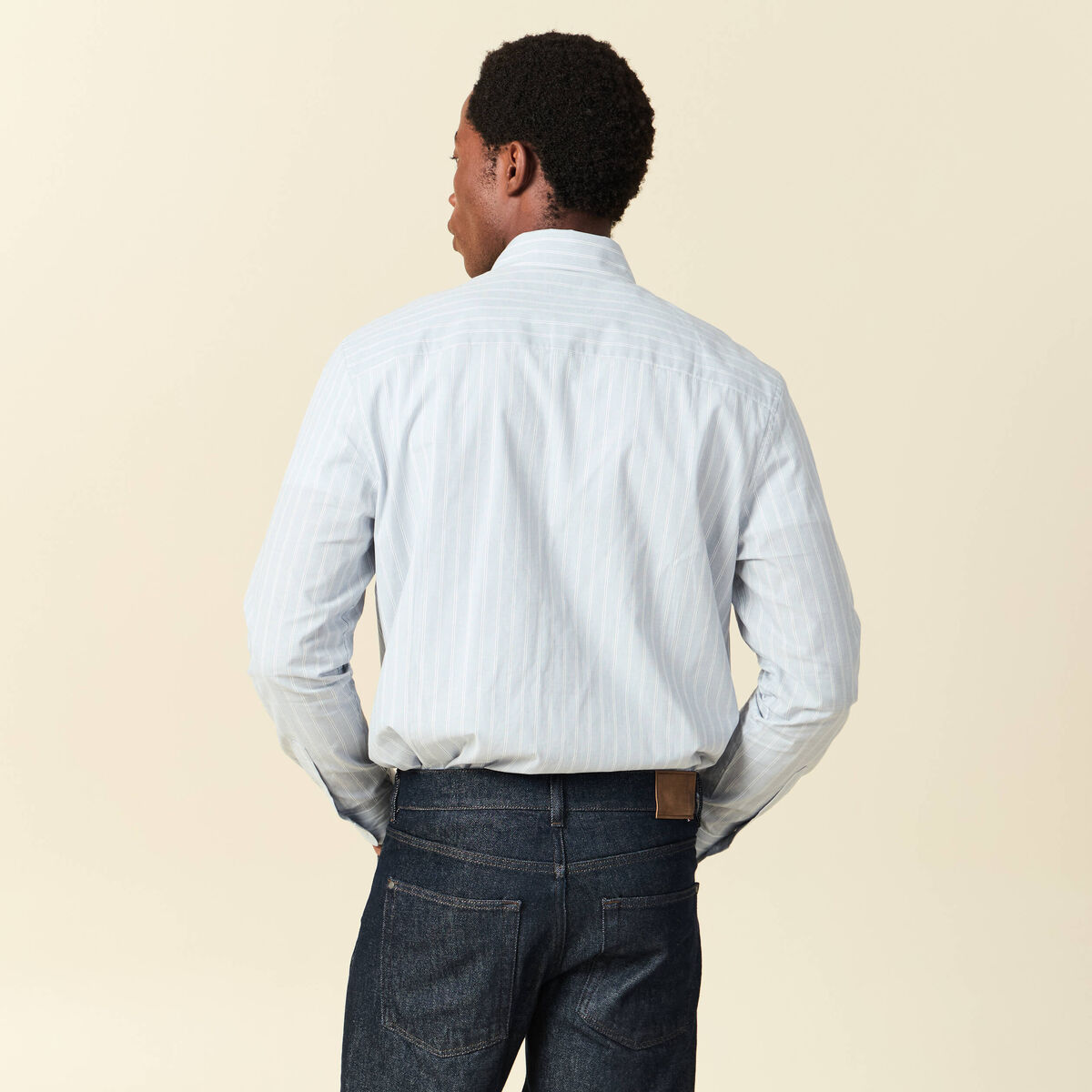 Chemise boyfriend en coton bleu clair homme