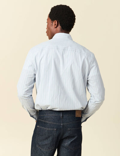 Chemise boyfriend en coton bleu clair homme