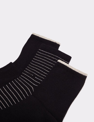 Lot 3 paires chaussettes noir femme