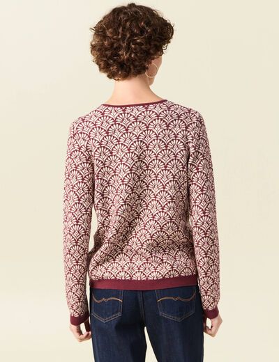 Pull manches longues bordeaux femme