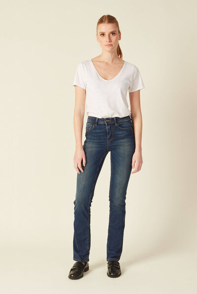 Jeans Demi - regular taille haute denim stone femme