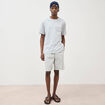 T-shirt ample en coton manches courtes gris clair homme