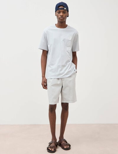 T-shirt ample en coton manches courtes gris clair homme