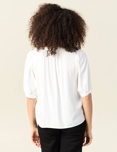 Chemise manches courtes ecru femme
