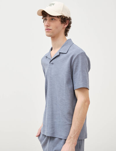 Polo manches courtes bleu gris homme