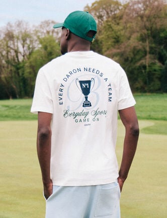 T-shirt en coton ecru homme