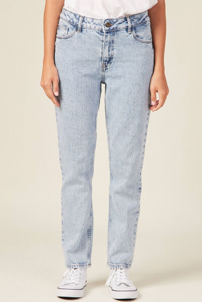 Jeans slim 7/8ème denim snow bleu femme