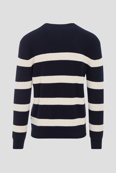 Pull manches longues bleu foncé homme