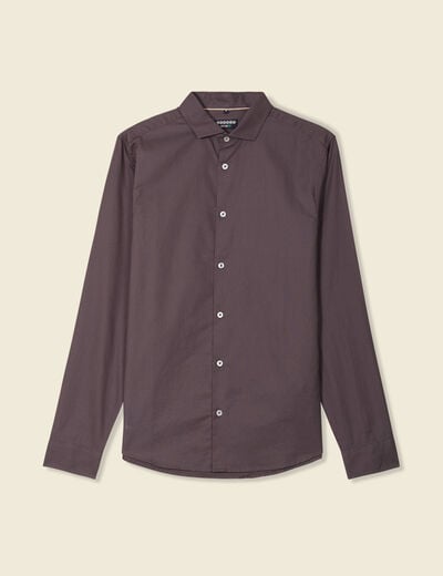 Col cintr&eacute; en coton manches longues gris fonc&eacute; homme