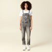 Salopette jeans taille standard denim snow gris femme