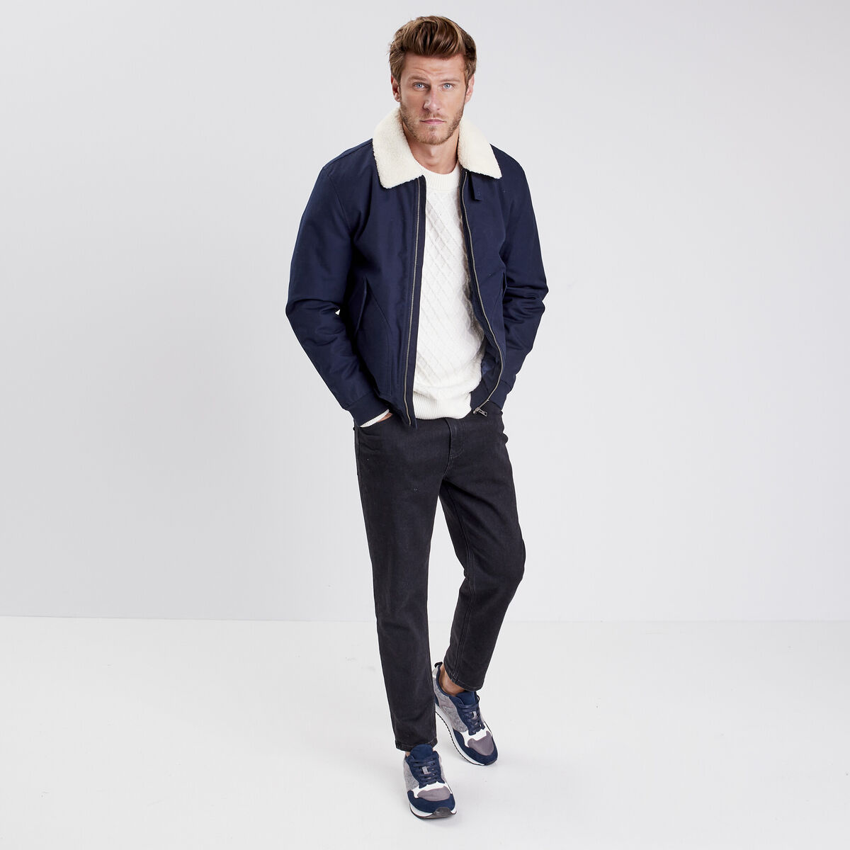 Pull éco-responsable ecru homme