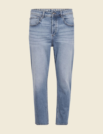 Jeans straight tapered denim stone homme