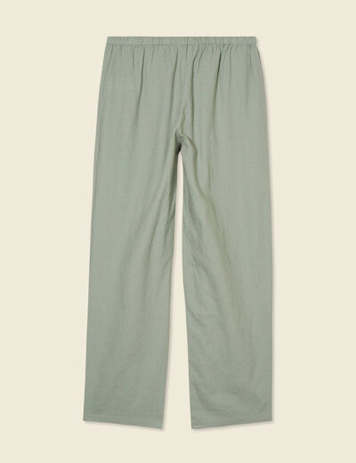 Pantalon droit 7/8ème vert kaki femme