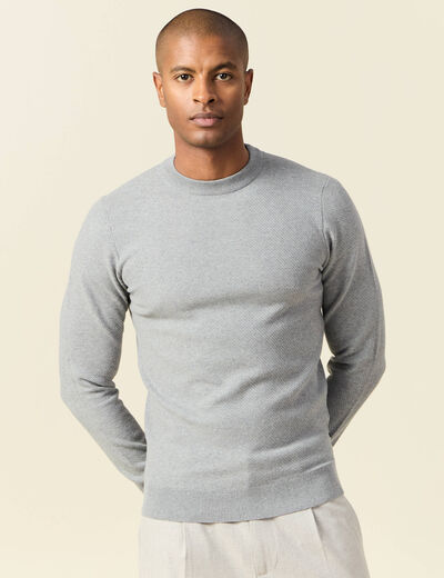 Pull manches longues gris homme