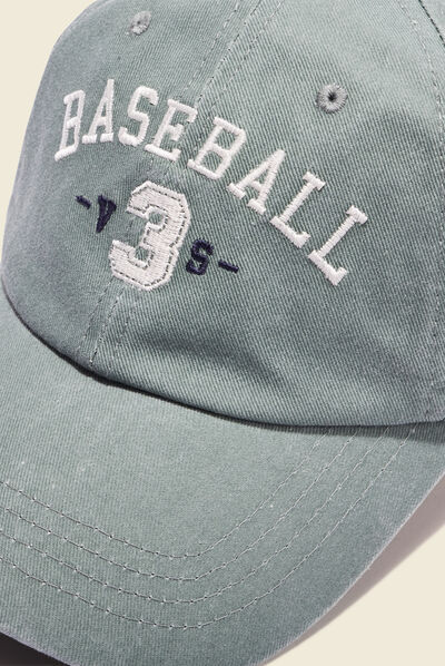 Casquette brodée vert olive homme