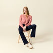 Pull manches longues fabriqué en France rose pastel femme