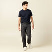 T-shirt en coton manches courtes bleu marine homme