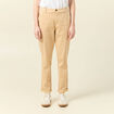 Pantalon chino cigarette beige femme
