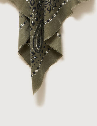 Foulard vert kaki femme