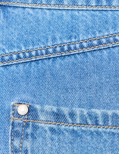 Short droit en jean à pinces denim baby bleu femme
