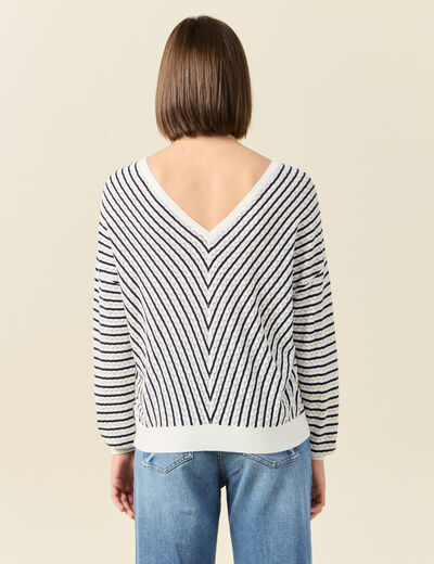 Pull manches longues ecru femme