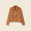 Veste manches longues col classique camel femme