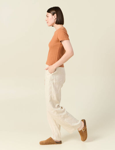 T-shirt manches courtes terracotta femme