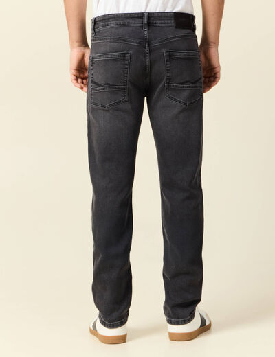 Jeans straight 5 poches denim gris homme