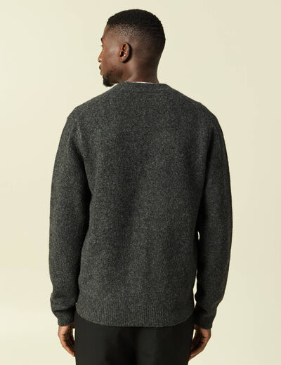 Gilet manches longues gris fonc&eacute; homme