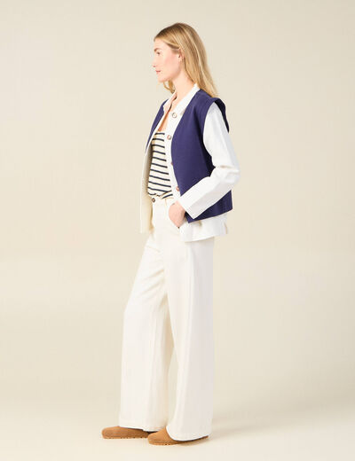 Gilet sans manches bleu femme