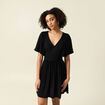 Robe trapèze fluide noir femme
