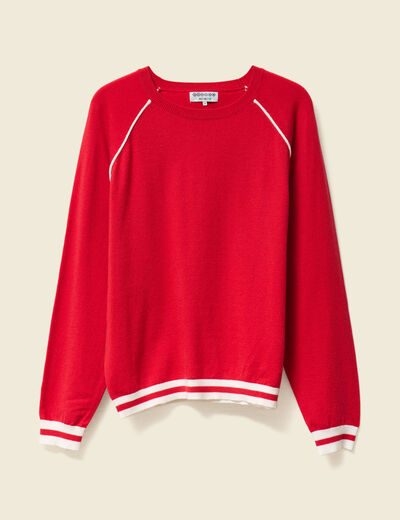 Pull manches longues rouge femme
